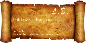 Lubiczki Dorina névjegykártya